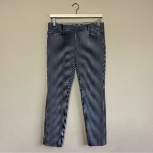Banana Republic pants women 2 cotton blend slim ankle pin striped pants blue